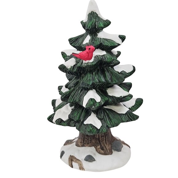 Dickens Collectables 2 Tree Figurines Accessory Hand Painted Porcelain - Picture 2 of 9